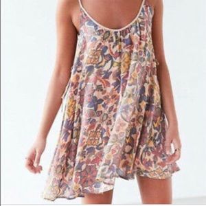 Pink floral swing dress